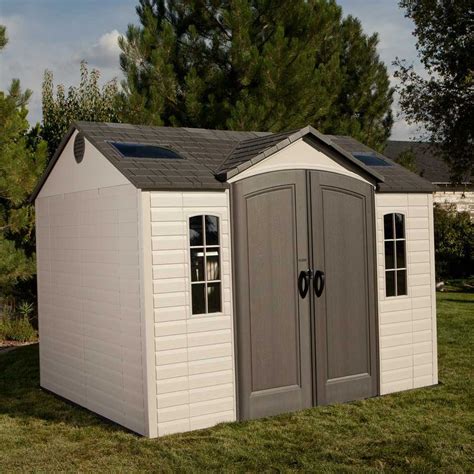 **PRE-ORDER** 10 X 8 Life Plus Single Entrance Plastic Apex Shed With Plastic Floor + 2 Windows ...