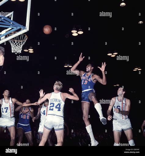 1965-68: Wilt Chamberlain #13 of the Philadelphia 76ers in action during a Sixers game versus ...