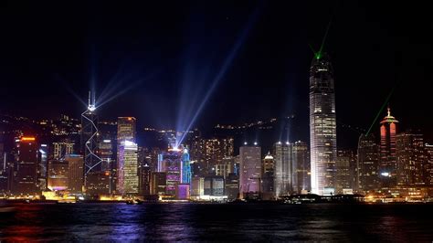 Hong Kong Victoria Harbour-the city at night-night lighting-tall ...