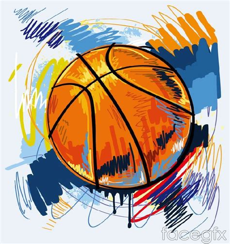 Painted basketball graffiti vector illustration | Basketball canvas ...