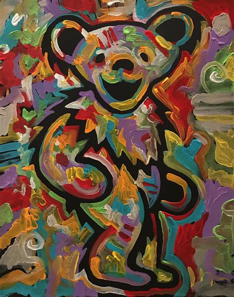 Grateful Dead's Dancing Bear by artist Matt Pecson, Original Acrylic Painting, Pop Art, Wall Art ...