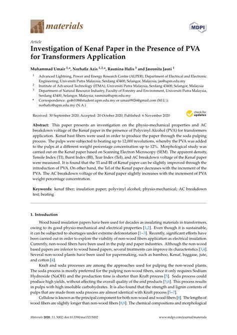 (PDF) Investigation of Kenaf Paper in the Presence of PVA for ...