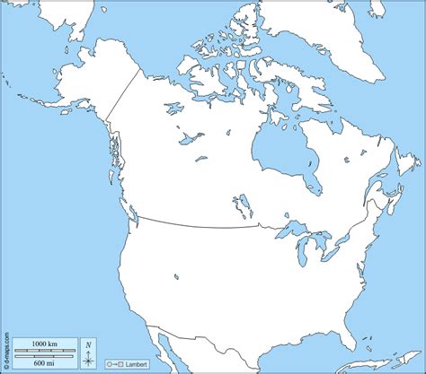 Canada et Etats-Unis carte géographique gratuite, carte géographique ...