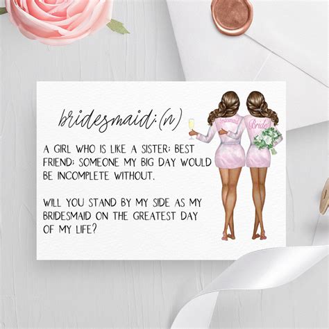 Bridesmaid Proposal Card Bridesmaid Cards Downloadable | Etsy