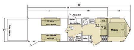 Sundowner Sportman Gooseneck Trailer Floorplan | Trailer plans, Trailer ...