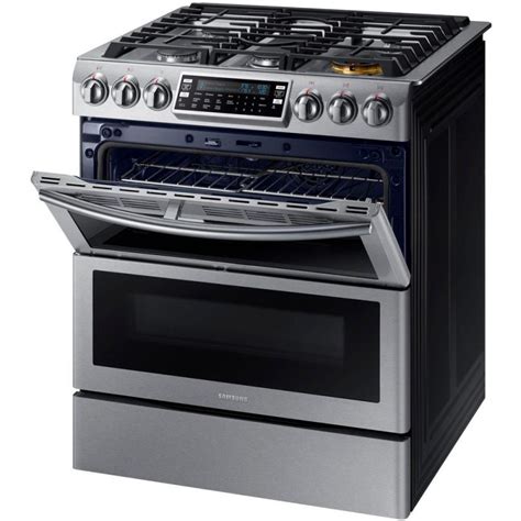 Samsung Flex Duo 5.8 cu. ft. Slide-In Double Oven Gas Range with Self ...