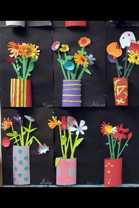 Paper Vases | Spring art projects, Elementary art projects, Crafts