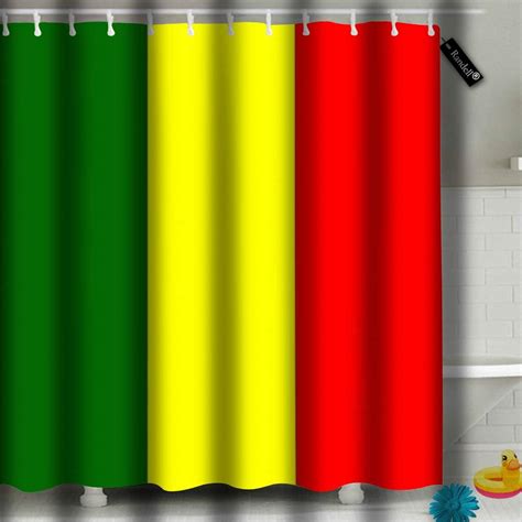 Amazon.com: txregxy Shower Curtain Curtains with Hooks Mali Flag in ...