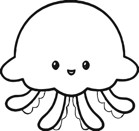 Cute Jellyfish Coloring Page | Wecoloringpage.com