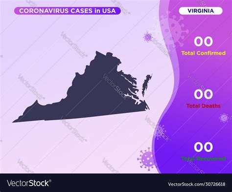 Virginia map covid-19 corona virus infographic Vector Image