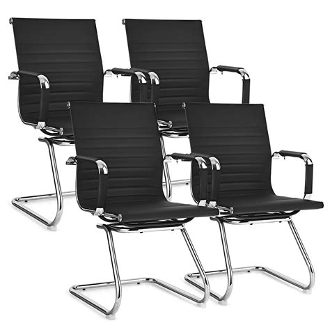 Costway Set of 4 Office Chairs Waiting Room Chairs for Reception Conference Area - Walmart.com