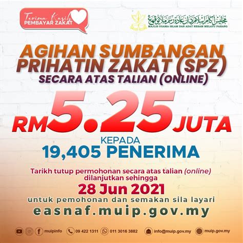 Permohonan Agihan Sumbangan Prihatin Zakat Pahang ( SPZ ) - Bantuan Keluarga Malaysia