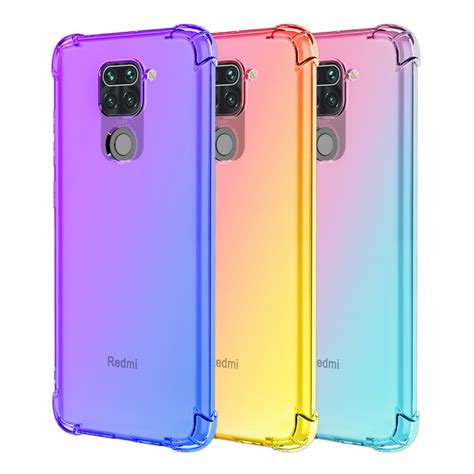 Bakeey for xiaomi redmi note 9 / redmi 10x 4g case shockproof anti-scratch translucent gradient ...