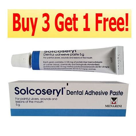 3x SOLCOSERYL DENTAL ADHESIVE PASTE 5G. FOR PIANFUL ULCERS // Buy 3 Get ...