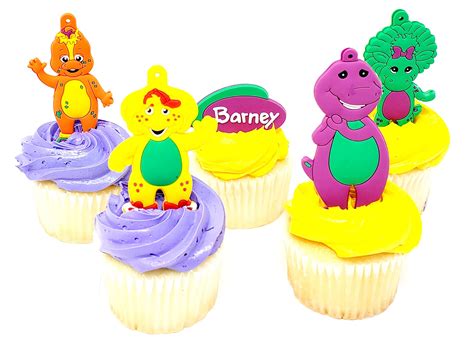 Buy Barney Cake Cupcake Topper Set Featuring Barney BJ, Baby Bop and ...