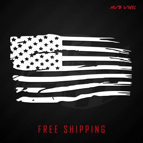 Distressed Tattered American Flag Vinyl Decal Sticker | Ripped Torn USA 641 - Graphics Decals