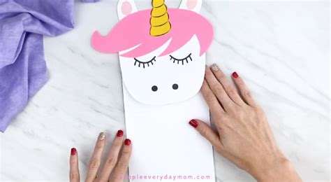 Unicorn Paper Bag Puppet Craft For Kids [Free Template]