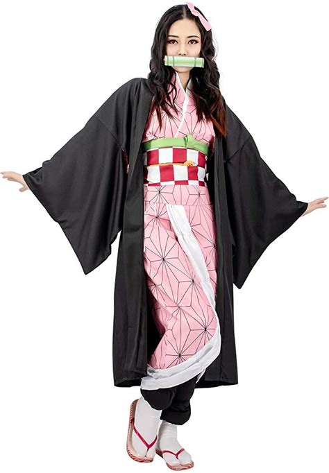 Amazon.com: C-ZOFEK Kamado Nezuko Cosplay Costume Womens Kimono Outfit ...