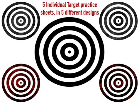 5 Individual Shooting Target Practice Sheets in 5 Different - Etsy