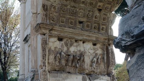 Relief from the Arch of Titus, showing The Spoils of Jerusalem being ...