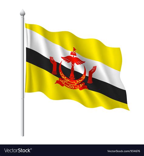 Flag brunei Royalty Free Vector Image - VectorStock