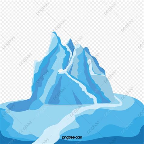 Slowly PNG Image, Glacier Slowly Melting In Cartoon Style, Iceberg Clipart, Glacier, Cartoon ...