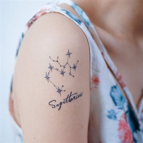 SAGITTARIUS Zodiac Sign Tattoo Minimal Zodiac Tattoo Realistic | Etsy