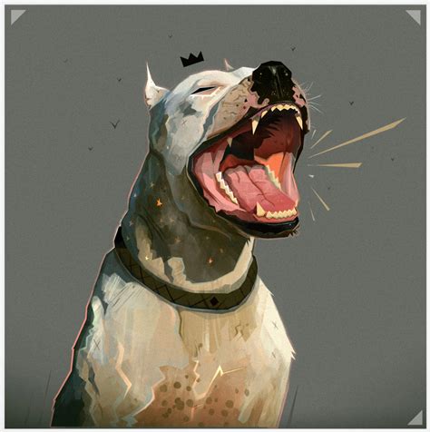 ArtStation - Angry Pitbull, François Bourdin | Pitbull art, Dog art, Canine art