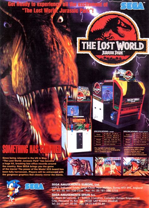 The Arcade Flyer Archive - Video Game Flyers: Lost World: Jurassic Park, The, Sega