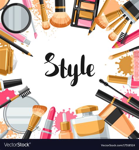 Cosmetics for skincare and makeup background Vector Image