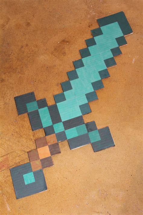 Cardboard Minecraft Diamond Sword by CharmandersFlame on DeviantArt