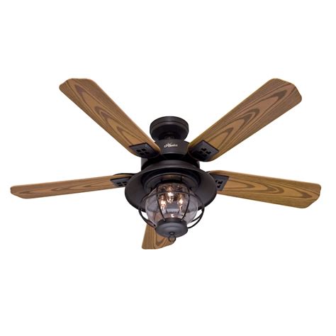 Hunter Northshore 52-in New Bronze Downrod Mount Indoor/Outdoor Ceiling ...