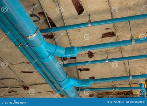 Water Pipe System. Construction Work.Installation of Water Pipes in the Building Stock Photo ...