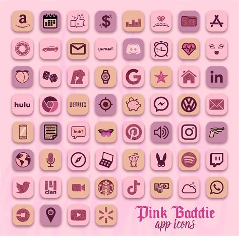 Pink Baddie Aesthetic App Icons iOS 14 - Baddie Wallpapers & Icons Free