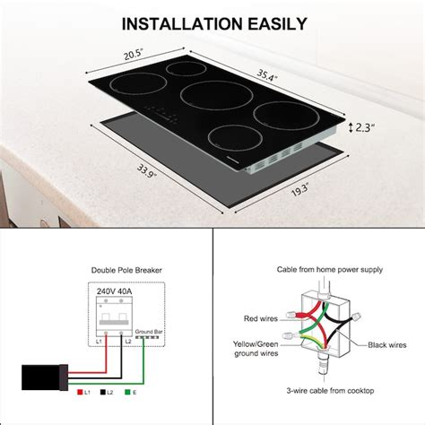 Thermomate 36-in 5 Burners Black Induction Cooktop IHTB915C at Lowes.com