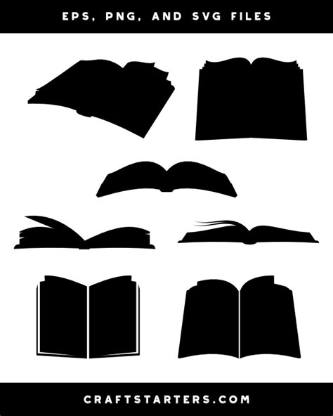 Open Book Silhouette Clip Art