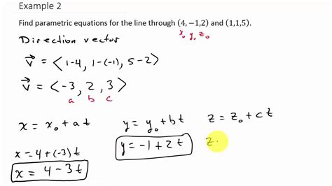 Vector Parametric Equation Calculator Equation Of A Line