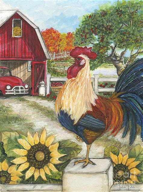 Rooster on the Apple Farm Painting by Julie Futch - Fine Art America