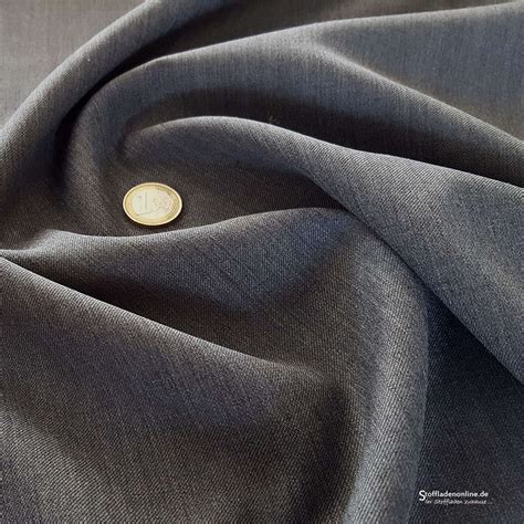 Remnant piece 61cm | Wool blend gabardine fabric dark grey melange | Shop