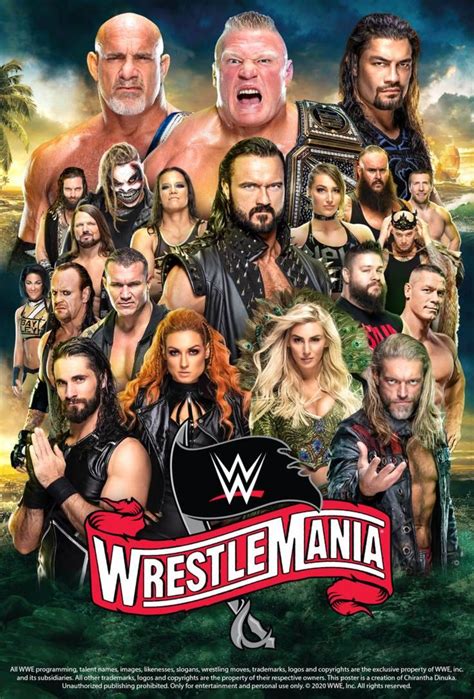 WWE WrestleMania 36 Poster by Chirantha on @DeviantArt | Wwe pictures, Wrestling wwe, Wrestling ...