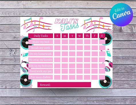 Editable Chore Chart Template Rainbow Printable Behav - vrogue.co