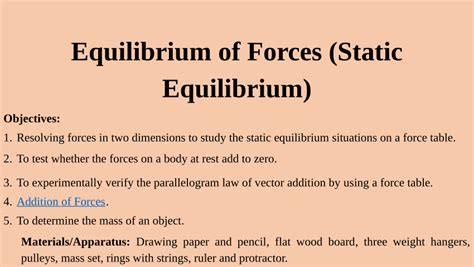 (PDF) Equilibrium of Forces (Static Equilibrium)