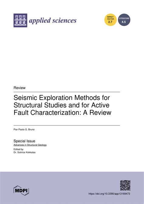 (PDF) Seismic Exploration Methods for Structural Studies and for Active ...