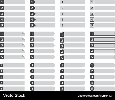 Numbered list template design Royalty Free Vector Image