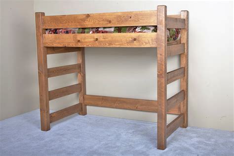 Barnwood Twin XL Loft Bed for Adults in Honey, Gray