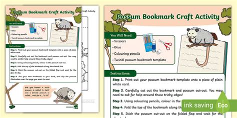 Possum Bookmark Craft Activity | Twinkl Crafts | KS1