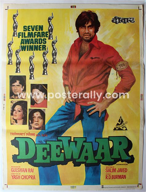 Buy Deewaar 1975 Original Bollywood Movie Poster - Posterally Studio ...