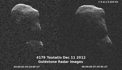 Asteroid Toutatis tumbles by Earth