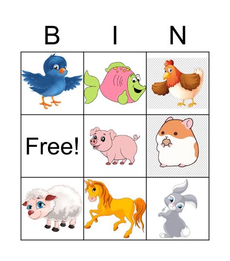 animals Bingo Card