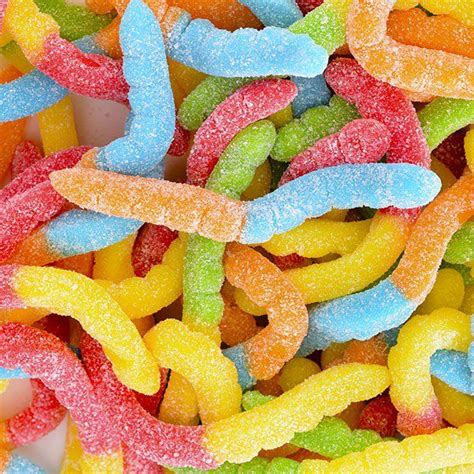 Neon Sour Gummi Worms | Sour gummy worms, Gummy worms, Gummy candy